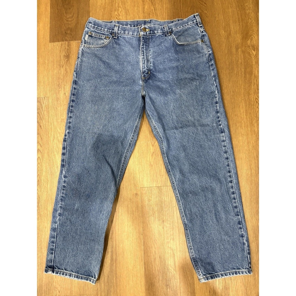 Carhartt B17-DST Men's 40x30 Relaxed Fit Blue Denim Work Jeans